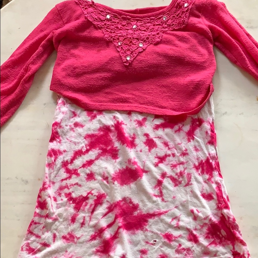 Pink and white fancy shirt